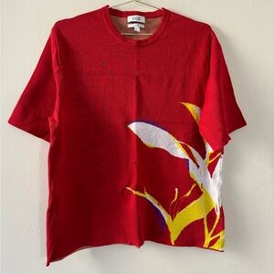 NWOT COS x Lea Colombo heavyweight woven tee, 100% cotton, abstract floral